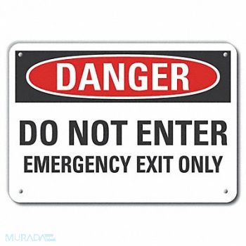 LYLE Plstic Emergncy Exit Danger Sign 10x14in, 64RP54