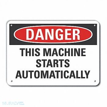 LYLE Machine Operation Danger Sign 10x14in, 64RP72