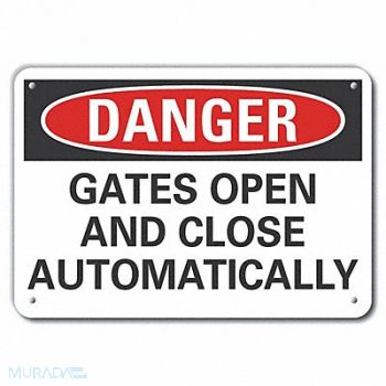 LYLE Plstic Gate Opertion Danger Sign 10x14in, 64RP76