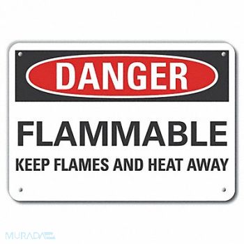 LYLE Flammable Mtrl Danger Sign 7x10in Plastc, 64RP81