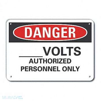 LYLE Voltage Danger Sign 10inx14in Plastic, 64RP86