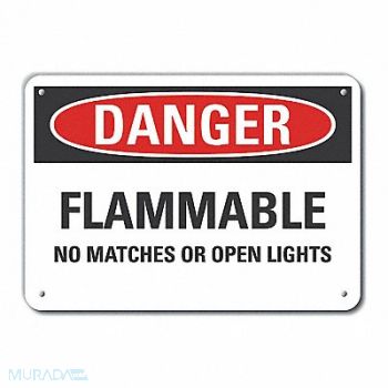 LYLE Flammable Mtrl Danger Sign 10x14in Plstc, 64RP90