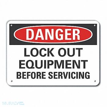 LYLE Lockout Tagout Danger Sign 10x14in Plstc, 64RP96