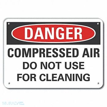 LYLE Compres Air Danger Sign 10x14in Plastic, 64RR21