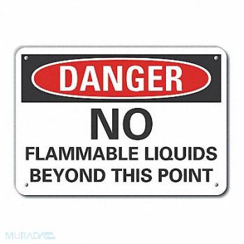 LYLE Flammable Mtrl Danger Sign 10x14in Plstc, 64RR29