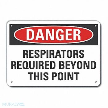 LYLE Respirator Required Danger Sign 10x14in, 64RR33