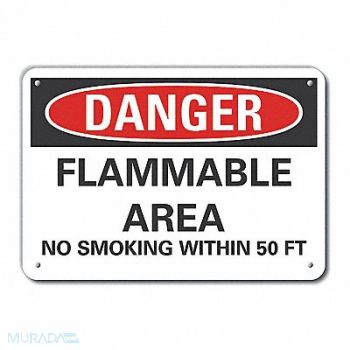 LYLE Flammable Area Danger Sign 10x14in Plstc, 64RR41