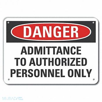 LYLE Auth Person Danger Sign 10x14in Plastic, 64RR45