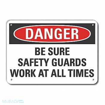 LYLE Safety Guards Danger Sign 10x14in Plstc, 64RR47