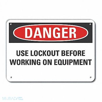 LYLE Lockout Tagout Danger Sign 10x14in Plstc, 64RR55