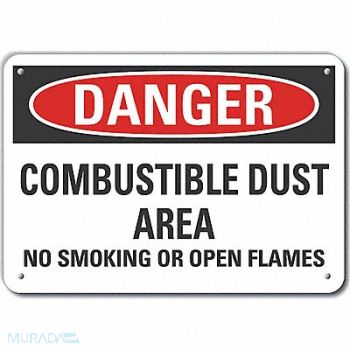 LYLE Combust Dust Danger Sign 10x14in Plastic, 64RT34