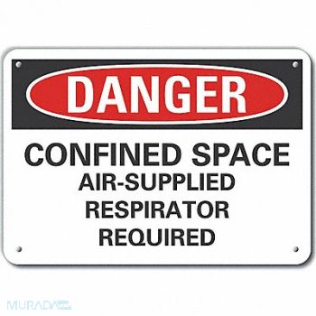 LYLE Confined Space Danger Sign 10x14in Plstc, 64RT44
