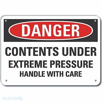LYLE Pressure Danger Sign 7x10in Plastic, 64RT49
