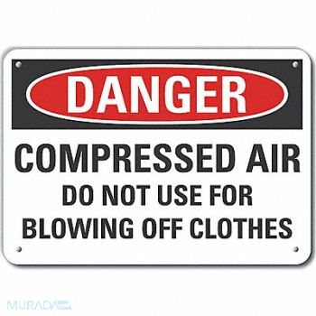 LYLE Compres Air Danger Sign 10x14in Plastic, 64RT64