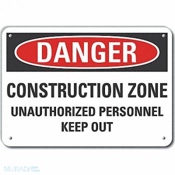 LYLE Alum Construct Area Danger Sign 7x10in, 64NX32