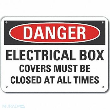 LYLE Elec Panel Danger Sign 7x10in Plastic, 64RT73