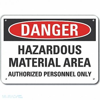 LYLE Hzrdous Mtrl Danger Sign 10x14in Plastic, 64RT76