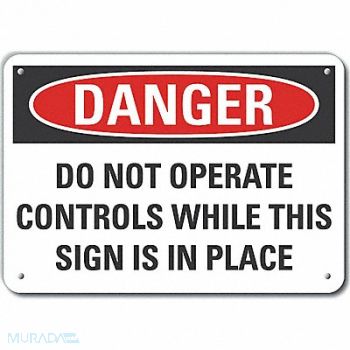 LYLE Mach Operation Danger Sign 10x14in Plstc, 64RT84
