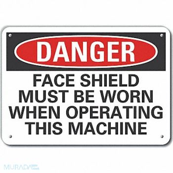 LYLE Face Mask Danger Sign 7x10in Plastic, 64RT93