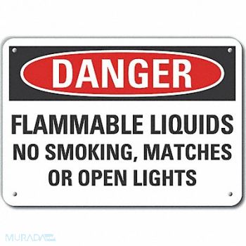 LYLE Flam. Liquid Danger Sign 10x14in Plastic, 64RT96