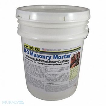 JE TOMES Masonry Mortar 50 lb Pail Gray, 64UX18