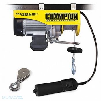 CHAMPION POWER EQUIPMENT Hoist Electric 440/880 lb 1.1 HP 120V, 64VC61