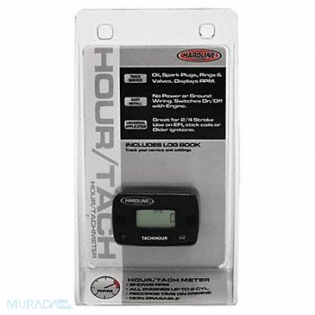 HARDLINE PRODUCTS Hour/Tach Meter for Gas Engine 2 Cyl, 64XU75