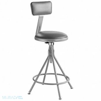 NATIONAL PUBLIC SEATING Round Stool Welded Tube Leg Gray 39 H, 9CU75