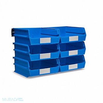 TRITON PRODUCTS Wall Storage Blue Bins/Rails 8 pcs., 65DE18