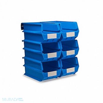 TRITON PRODUCTS Wall Storage Blue Bins/Rails 8 pcs., 65DE24