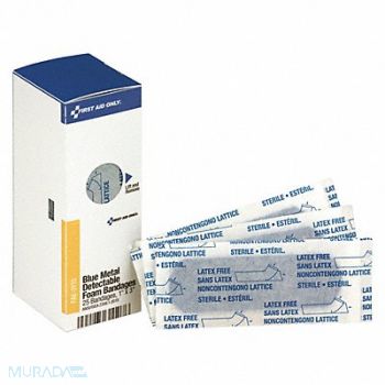 FIRST AID ONLY SC Blue Metal Foam Bandages 1 x3, 65DG15