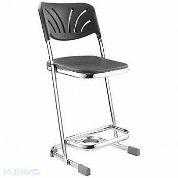 NATIONAL PUBLIC SEATING Square Stool Sled-Base Legs Chrome 35 H, 6XKA0