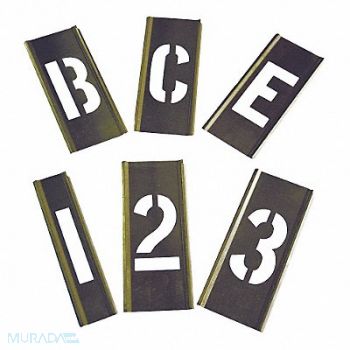GRAINGER APPROVED Interlocking Stencil Numb Letters Brass, 6A231