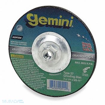 NORTON Depressed Center Whl T27 7x1/4x5/8-11 AO, 6A432