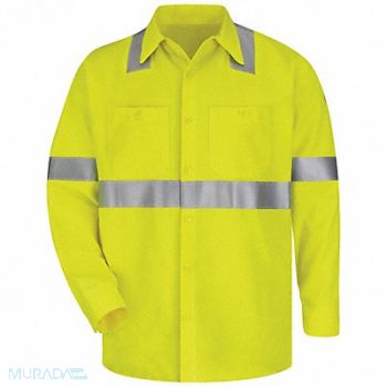 VF IMAGEWEAR D9268 FR Lng Slv Shirt HiVis Ylw/Grn LT Button, 6ADE9