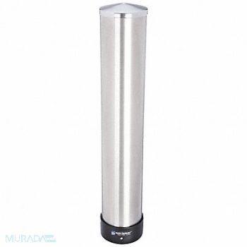 GRAINGER APPROVED Cup Dispenser 24 3/4 in H Silver, 6ADN2