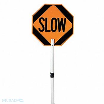GRAINGER APPROVED Paddle Sign Stop/Slow ABS Plastic, 6AFT7