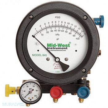 MIDWEST INSTRUMENT Backflow Preventer Test Kit 5 Valves, 6AJV6