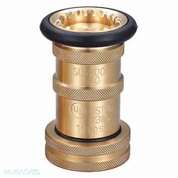 GRAINGER APPROVED Fire Hose Nozzle Twist Brass, 6AKC2