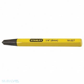 STANLEY Center Punch 1/4 x 4 In Yellow, 6AUD6