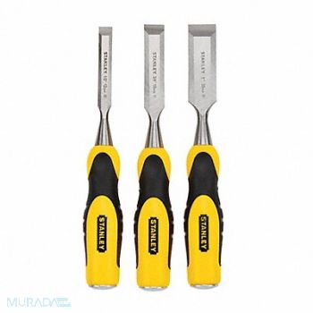 STANLEY Wood Chisel Set 3 Pieces 1/2 3/4 1 In., 6AUF9