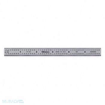 MITUTOYO Steel Rule Flexible 12In 32/64/50/100ths, 6C296