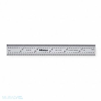 MITUTOYO Steel Rule Rigid 6x3/4 In 8/16/32/64ths, 6C301