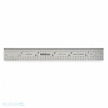 MITUTOYO Steel Rule Rigid 6 In 32/64/10/100ths, 6C305