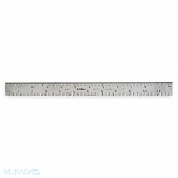 MITUTOYO Steel Rule Rigid 12 In 32/64/10/100ths, 6C306