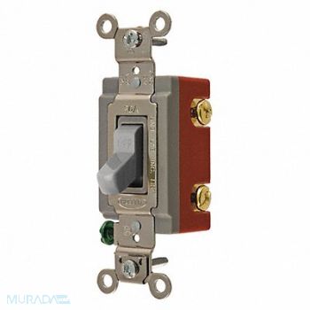 HUBBELL Wall Swtch 1-Pole 120/277V 20A Gry Toggl, 6C540