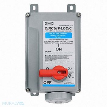 HUBBELL WTMchIntrlkDvc 3P4W 30 A 240V AC 7 1/2hp, 6C574