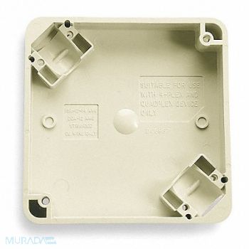 HUBBELL Adapter Box Ivory 4 in Square Box, 6C590
