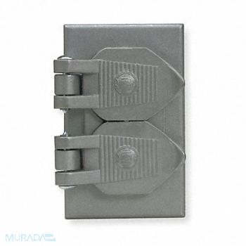 HUBBELL WIRING DEVICE-KELLEMS Weatherproof Cover Aluminum Self Closing, 6C593