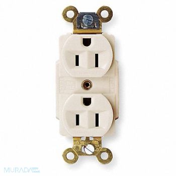 HUBBELL Recept White 15 A 2P3W Back Side 1PK, 6C600